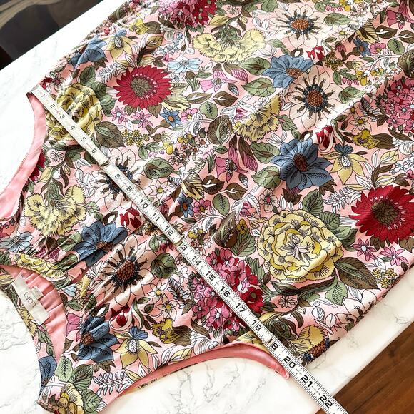 Loft Pink Garden Floral Print Sleeveless Shift Dress women's size large - Picture 11 of 11